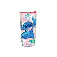 Thumbnail for Lilo and Stitch Floral Pattern 20oz Double Wall Travel Tumbler w/ Slide Close Lid – 12 pc ppk ($4.75 each)