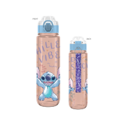 Lilo and Stitch Arms Up Island Icons  33oz Plastic Water Bottle w Locking Lid and Strap – 12 pc ppk ($9.00 each)