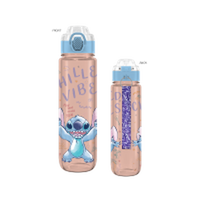 Thumbnail for Lilo and Stitch Arms Up Island Icons  33oz Plastic Water Bottle w Locking Lid and Strap – 12 pc ppk ($9.00 each)