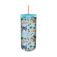 Thumbnail for Lilo and Stitch Ocean Palm Toss Glitter  20oz Plastic Tall Cold Cup w/ Lid and Straw – 12 pc ppk ($5.75 each)