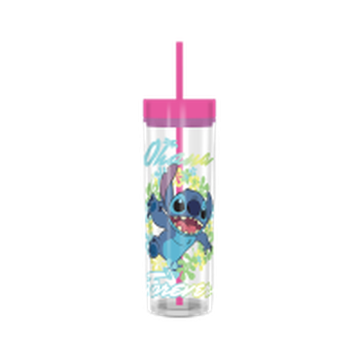 Lilo and Stitch Floral Garland Ohana Forever  20oz Tall Plastic Tumbler – 12 pc ppk ($5.25 each)