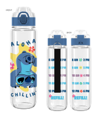 Thumbnail for Lilo and Stitch Aloha Chillin  33oz Plastic Water Bottle w Locking Lid and Strap – 12 pc ppk ($9.00 each)