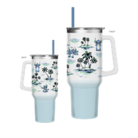 Thumbnail for Lilo And Stitch Palm Sketch Pattern  40oz Stainless Steel Tumbler w Handle – 12 pc ppk ($13.75 each)