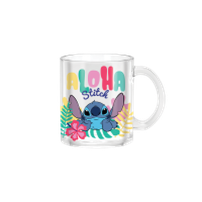 Lilo Stitch Aloha Stitch Colorful  17.5oz Glass Coffee Mug – 24 pc ppk ($5.00 each)