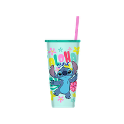 Lilo Stitch Aloha Stitch Colorful  22oz Double Walled Stainless Steel Tumbler w Straw – 12 pc ppk ($12.50 each)