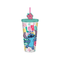 Thumbnail for Lilo Stitch Aloha Stitch Colorful  24oz Plastic Cold Cup w/ Lid and Topper Straw – 12 pc ppk ($6.50 each)
