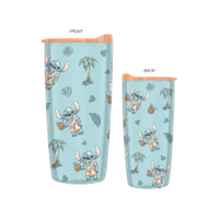Thumbnail for Stitch Hawaiian Shirt and Icons Tossed Pattern 20oz Double Wall Travel Tumbler w/ Slide Close Lid – 12 pc ppk ($4.75 each)