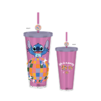 Thumbnail for Stitch Life Is A Party 24oz Plastic Cold Cup w/ Lid and Topper Straw – 12 pc ppk ($6.50 each)