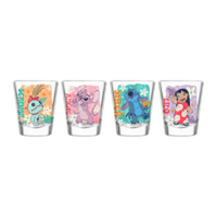 Thumbnail for Lilo and Stitch Tropical Character Panels 4pc. 1.5oz. Mini Glass Set 4x1 – 24 pc ppk ($6.00 each)