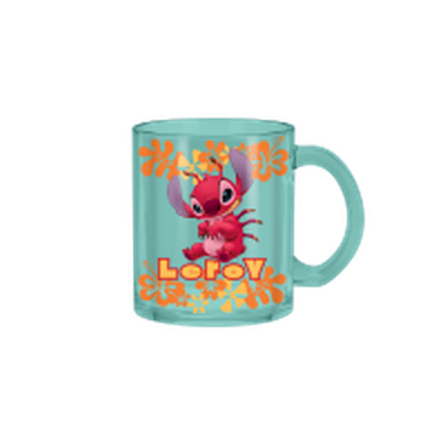 Lilo and Stitch Leroy Flower Stripes 17.5oz Glass Coffee Mug – 24 pc ppk ($5.00 each)