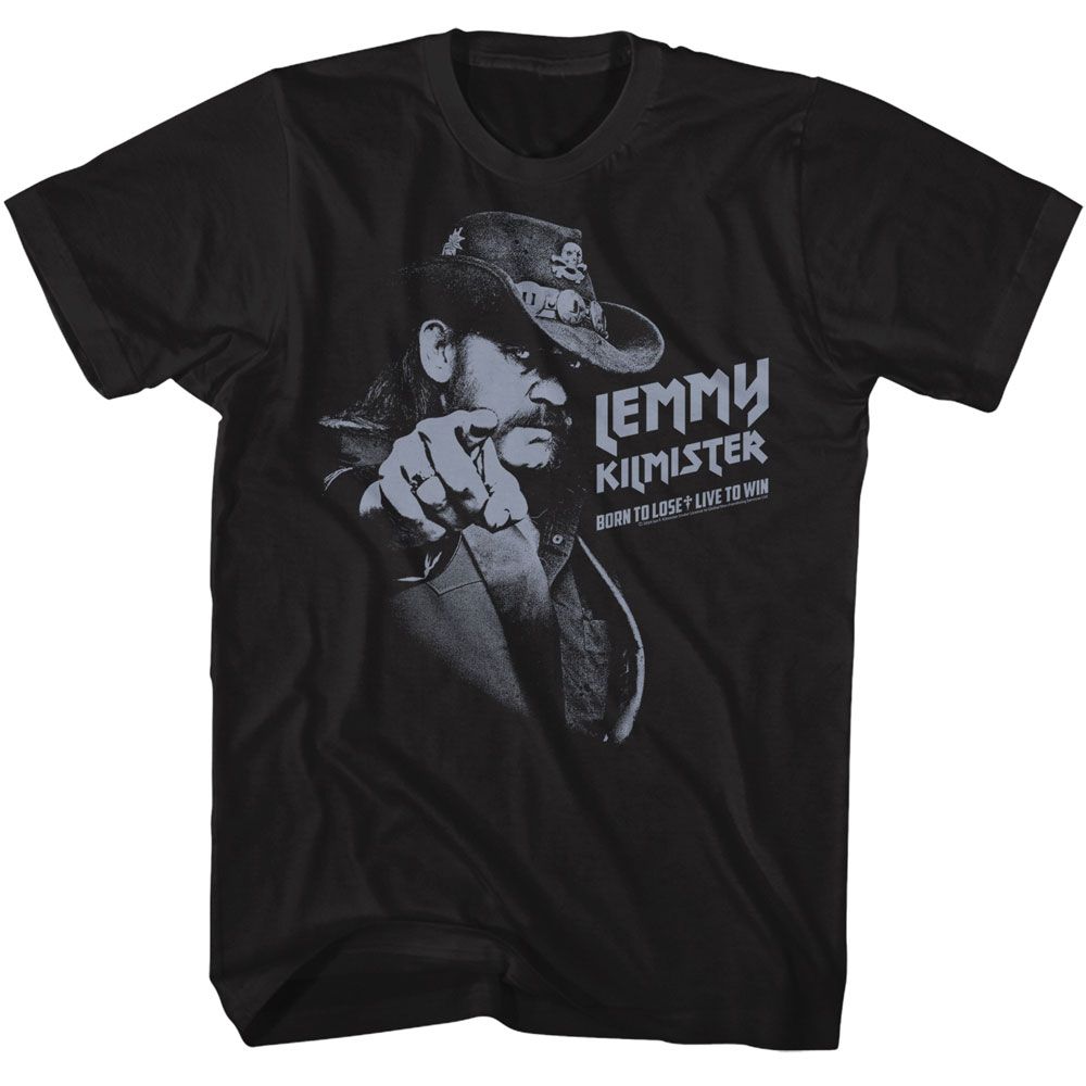 LEMMY-LEMMY MONOCHROME POINT-BLACK ADULT S/S TSHIRT