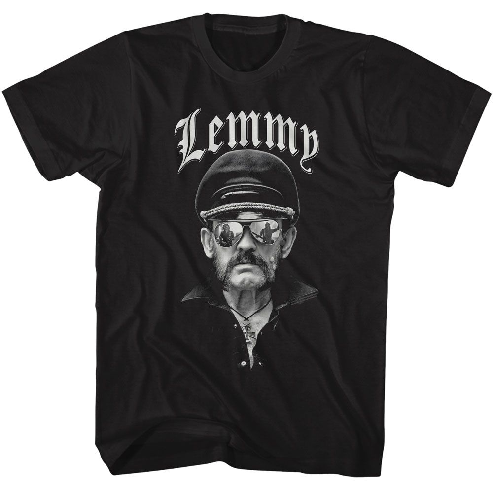 LEMMY-LEMMY GLASSES AND CAP-BLACK ADULT S/S TSHIRT