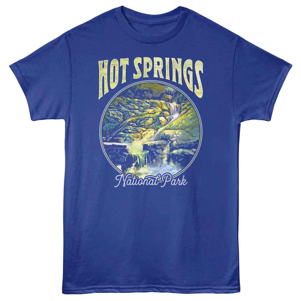 Lantern Press - Hot Springs Circle T-Shirt