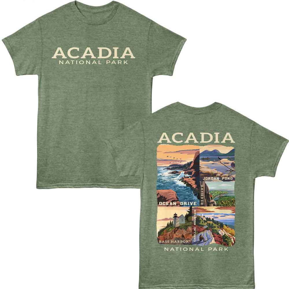 Lantern Press - Acadia Locations T-Shirt
