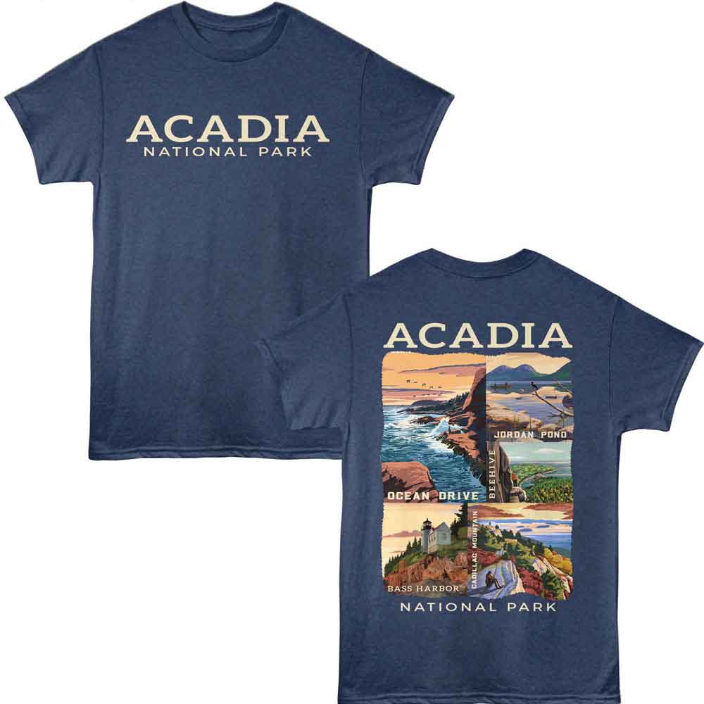 Lantern Press - Acadia Locations T-Shirt