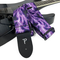 Thumbnail for PURPLE LIGHTNING BOLT DESIGN POLYESTER GUITAR STRAP