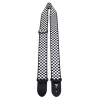 Thumbnail for BLACK / WHITE CHECKER DESIGN POLYESTER GUITAR STRAP