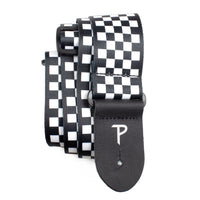 Thumbnail for BLACK / WHITE CHECKER DESIGN POLYESTER GUITAR STRAP