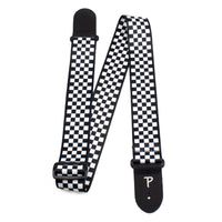 Thumbnail for BLACK / WHITE CHECKER DESIGN POLYESTER GUITAR STRAP