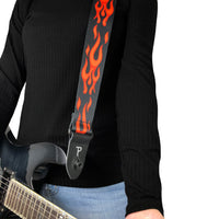 Thumbnail for ORANGE FLAMES DESIGN POLYESTER GUITAR STRAP