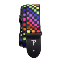 Thumbnail for CHECKER RAINBOW DESIGN POLYESTER GUITAR STRAP