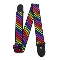 Thumbnail for CHECKER RAINBOW DESIGN POLYESTER GUITAR STRAP