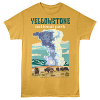 Thumbnail for Lantern Press NPCA - Yellowstone Geyser And Bison T-Shirt