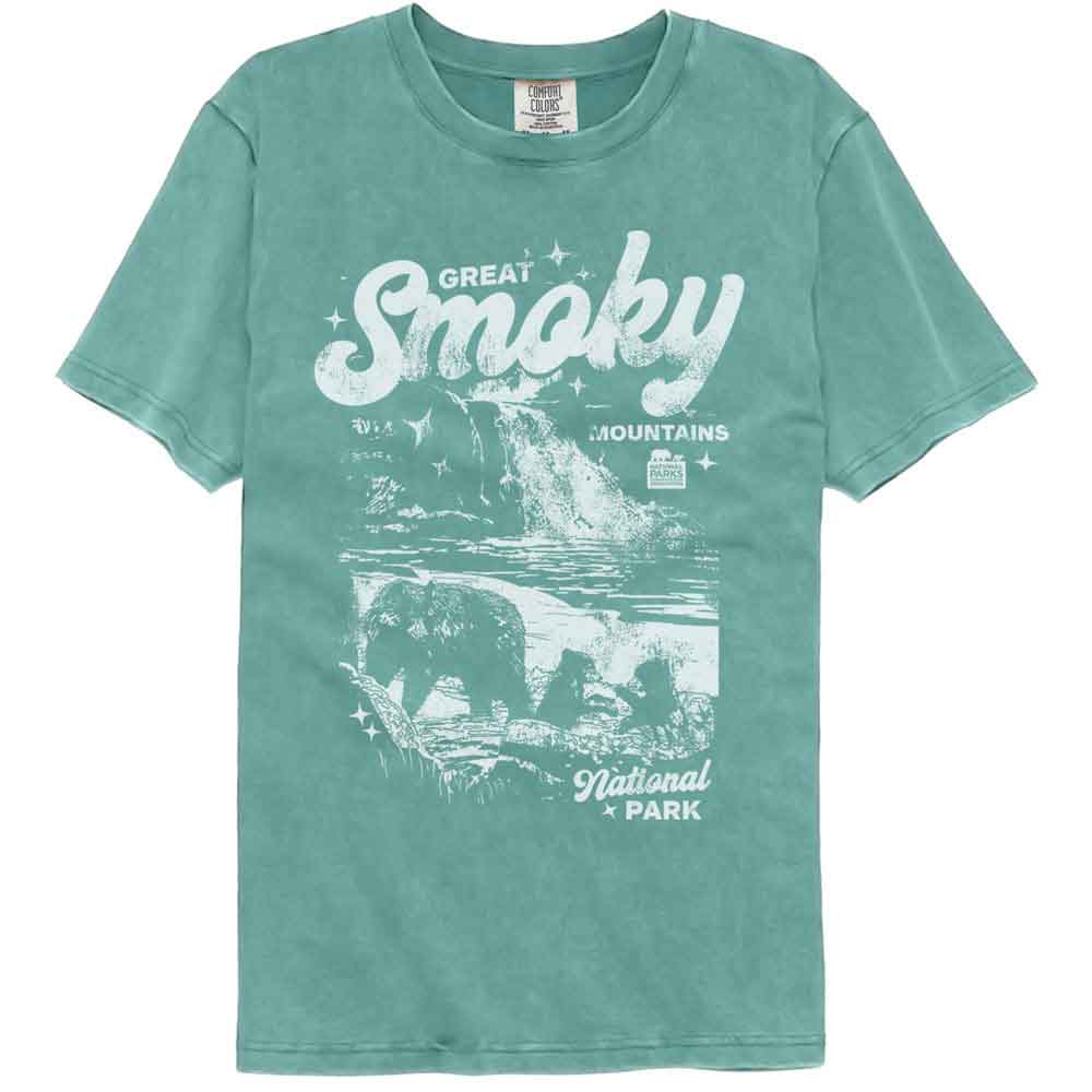 Lantern Press NPCA - Bear Cubs Waterfall Comfort Color T-Shirt