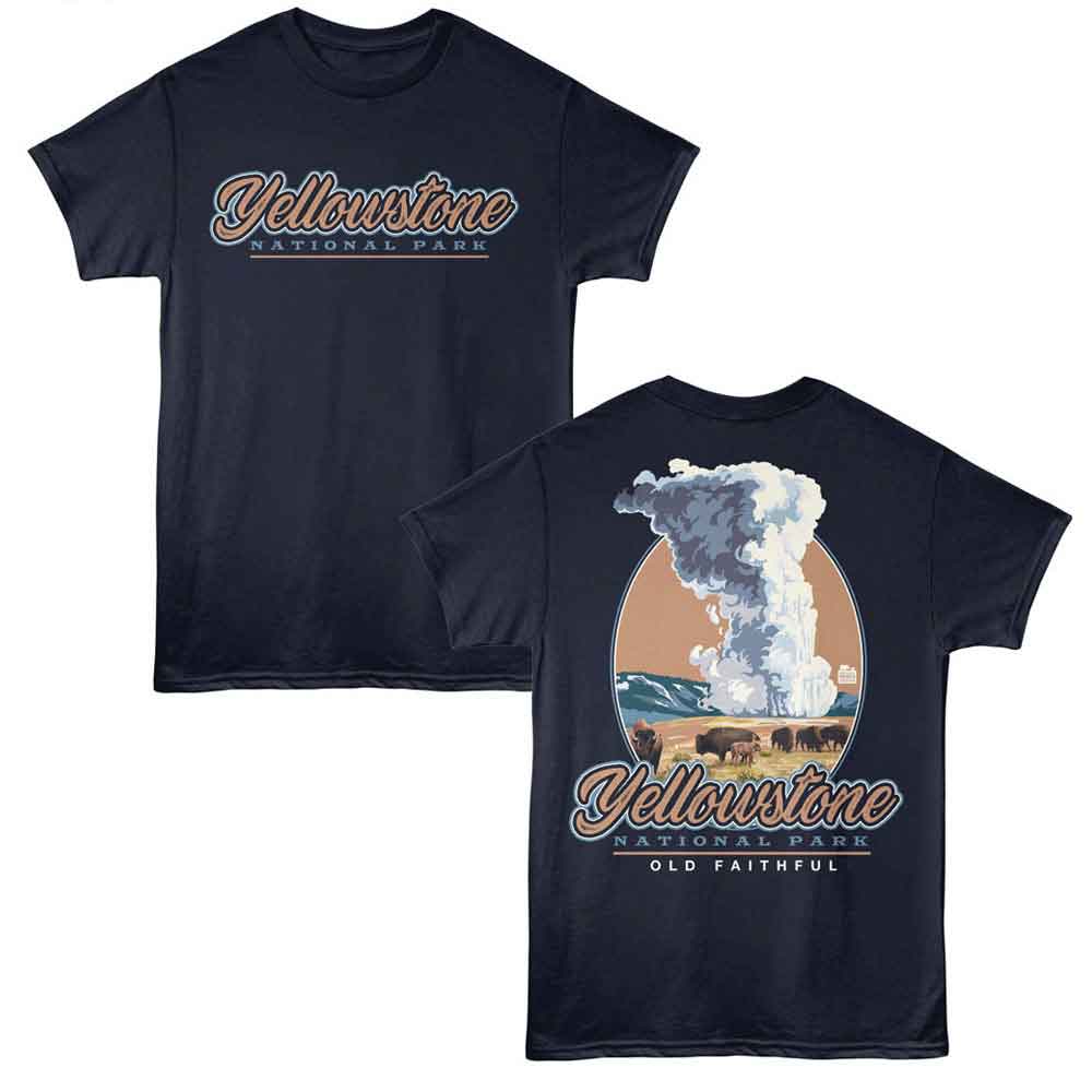 Lantern Press NPCA - Old Faithful With Herd T-Shirt