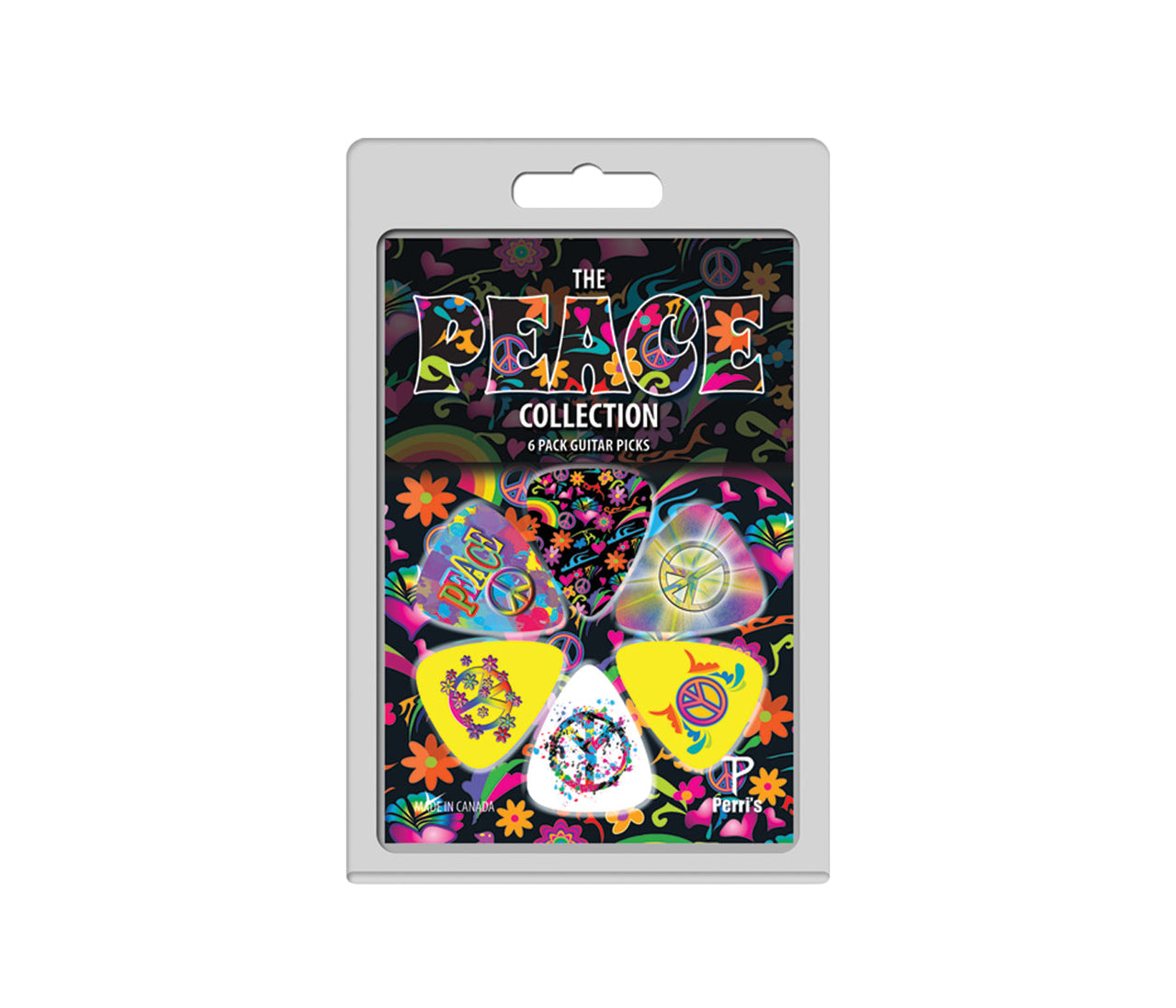 6 Pack Perri's The PEACE Collection Guitar Picks