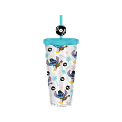 Lilo and Stitch Elvis Singing Costume Pattern  24oz Plastic Cold Cup w/ Lid and Topper Straw – 12 pc ppk ($6.50 each)