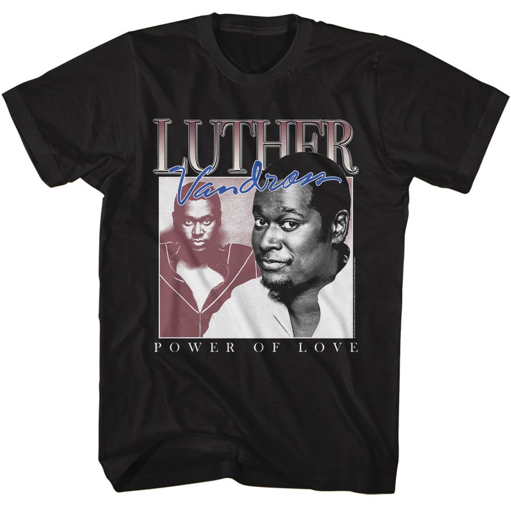 LUTHER VANDROSS-LUTHER VANDROSS POWER OF LOVE-BLACK ADULT S/S TSHIRT