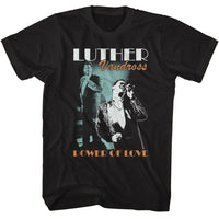 Thumbnail for LUTHER VANDROSS-LUTHER VANDROSS SINGING ON STAGE-BLACK ADULT S/S TSHIRT