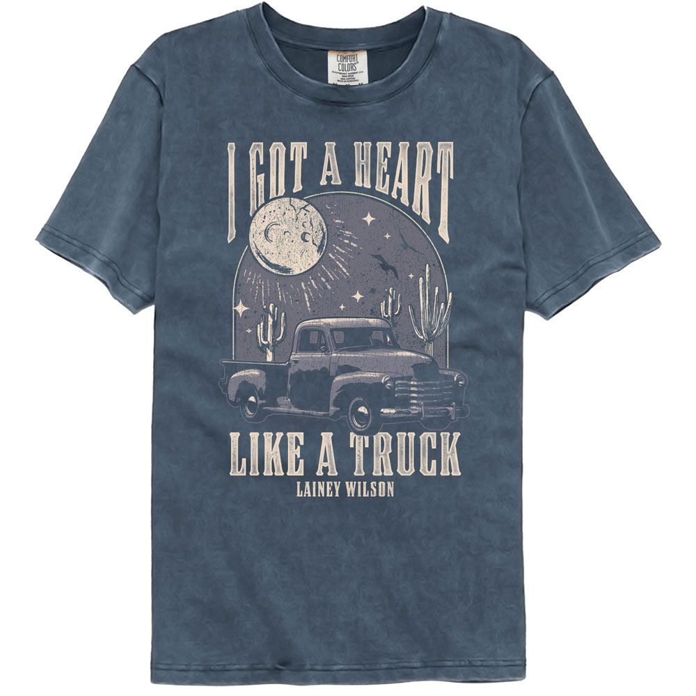 LAINEY WILSON-LAINEY WILSON HEART LIKE A TRUCK-DENIM ADULT S/S COMFORT COLOR TSHIRT