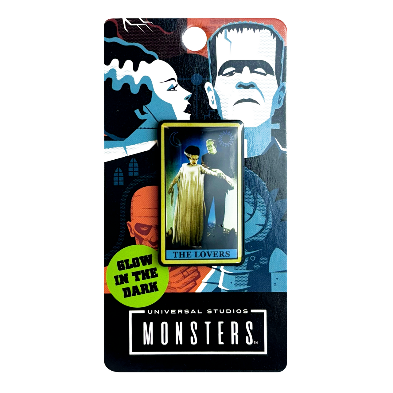 Bride Of Frankenstein Lovers Tarot Card Enamel Pin