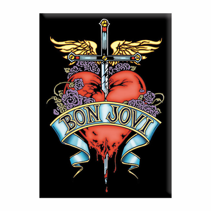 Bon Jovi Heart  Dagger 2.5"x3.5" Magnet - 3 pc prepack
