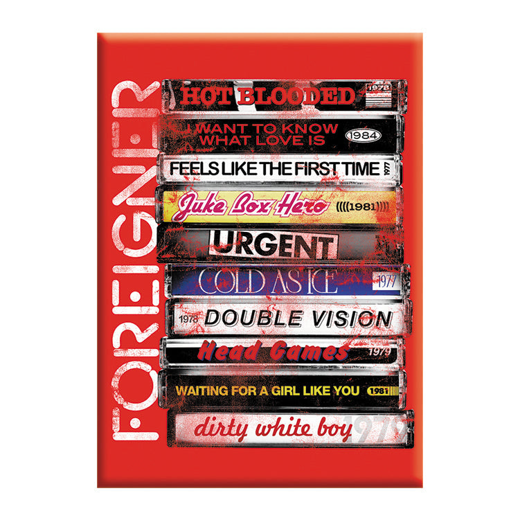 Foreigner Tapes 2.5"x3.5" Magnet - 3 pc prepack
