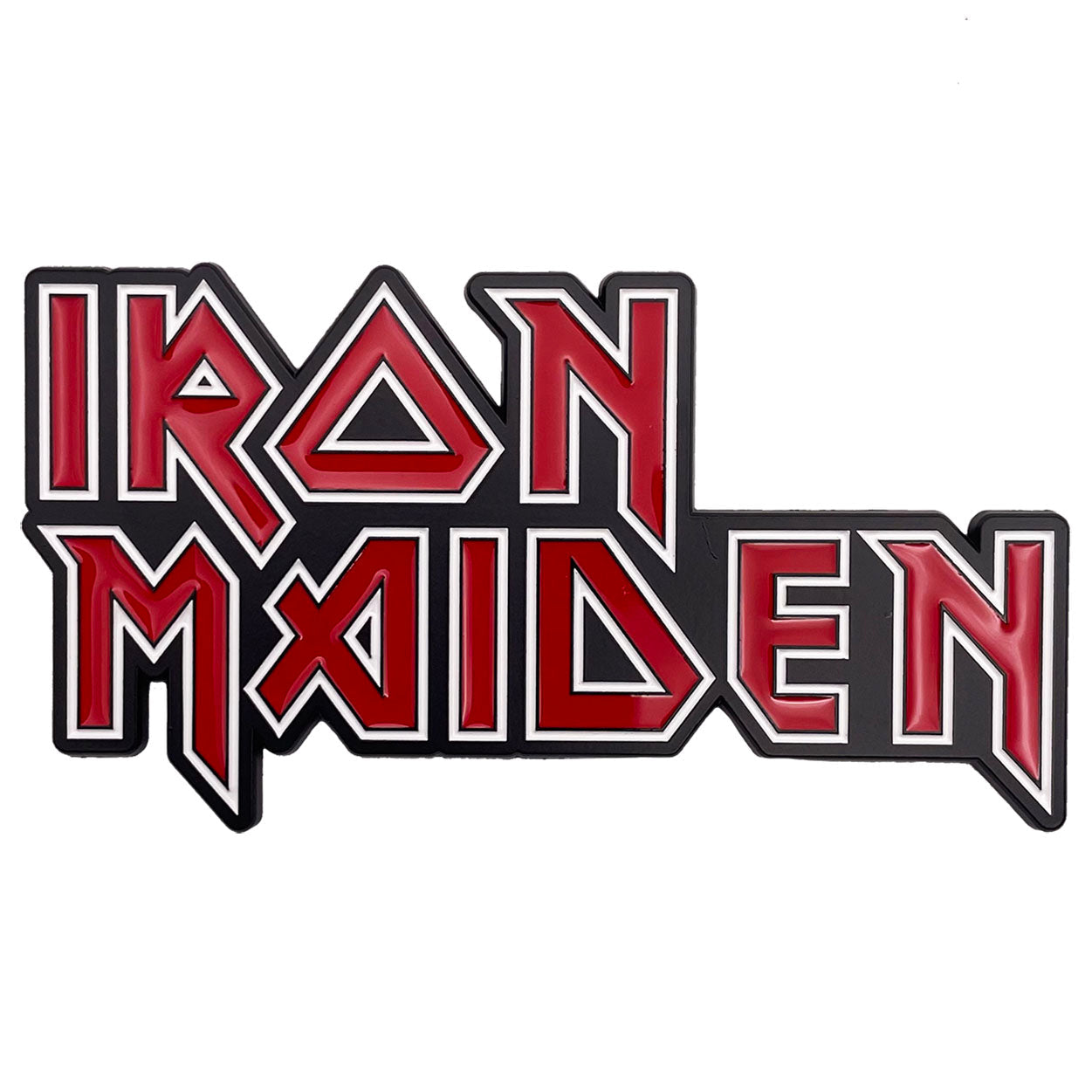 Iron Maiden Logo 3.5"x2" Enamel Magnet - 2 pc prepack