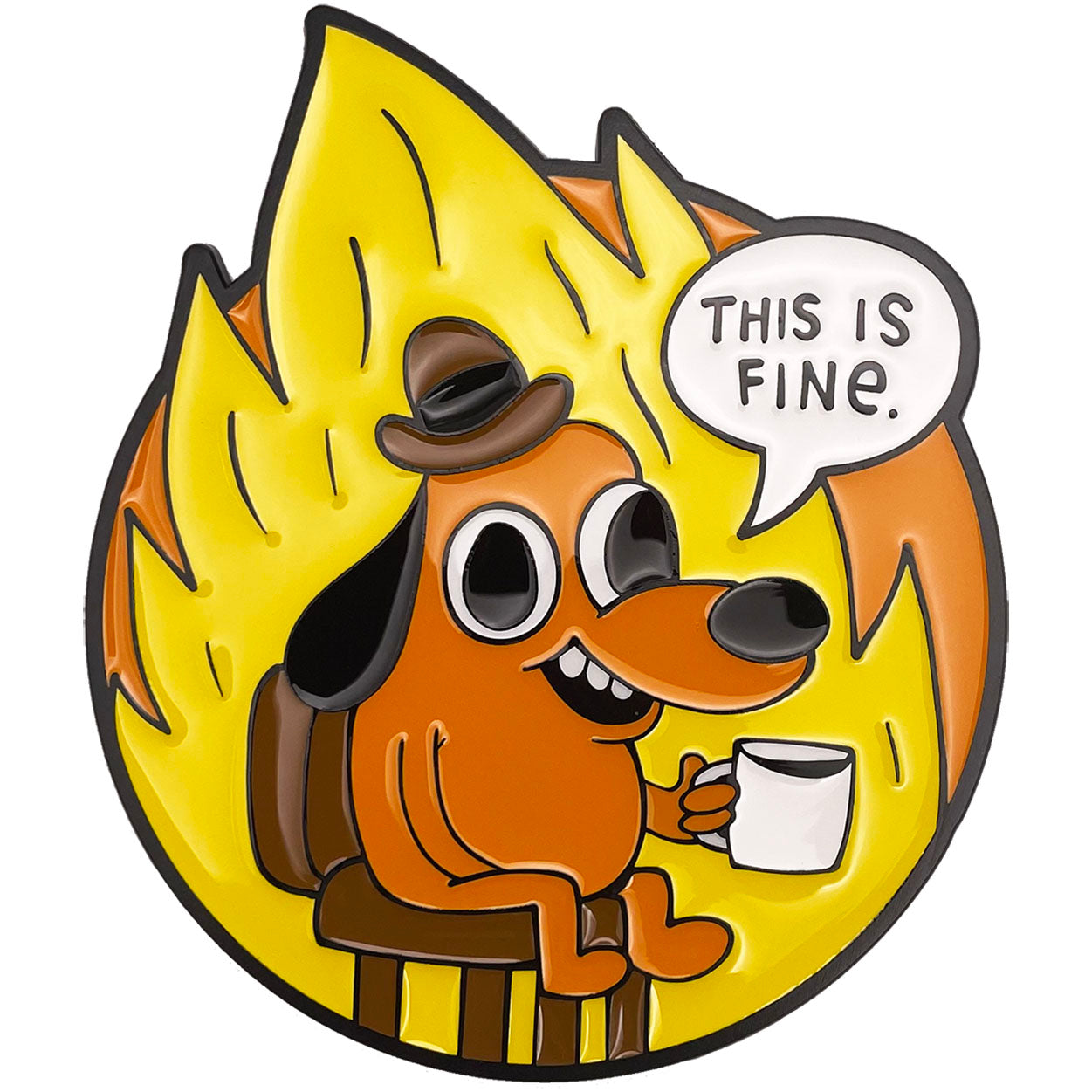 KC Green This Is Fine 3"x3.5" Enamel Magnet - 2 pc prepack