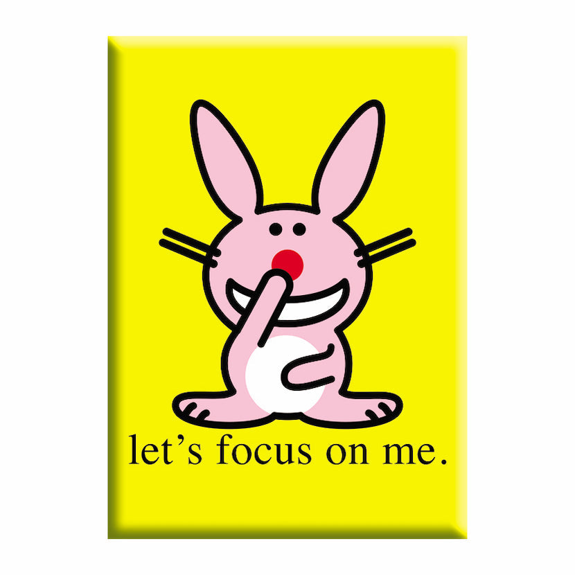 It's Happy Bunny Focus On Me 2.5"x3.5" Magnet - 3 pc prepack