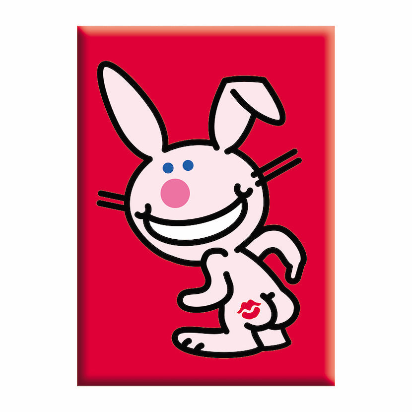 It's Happy Bunny Kiss My Ass 2.5"x3.5" Magnet - 3 pc prepack
