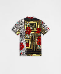 Thumbnail for Floral & Chains Woven Shirt - Red