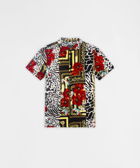 Thumbnail for Floral & Chains Woven Shirt - Red