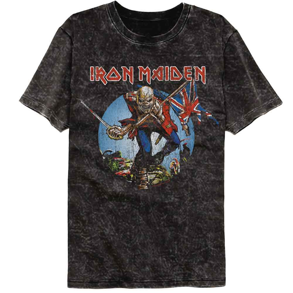 IRON MAIDEN-IRON MAIDEN TROOPER-MINERAL WASH BLACK ADULT S/S TSHIRT