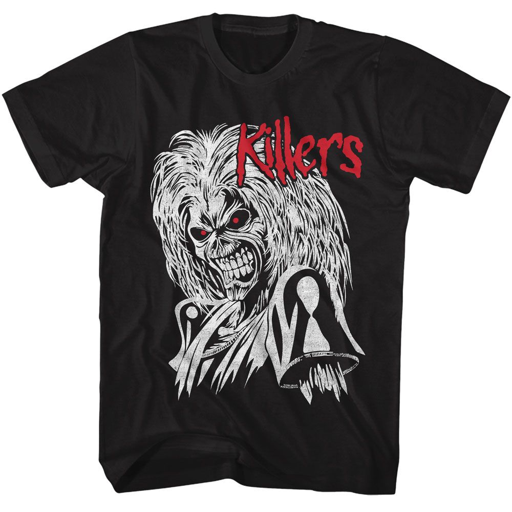 IRON MAIDEN-IRON MAIDEN RED AND WHITE KILLERS-BLACK ADULT S/S TSHIRT
