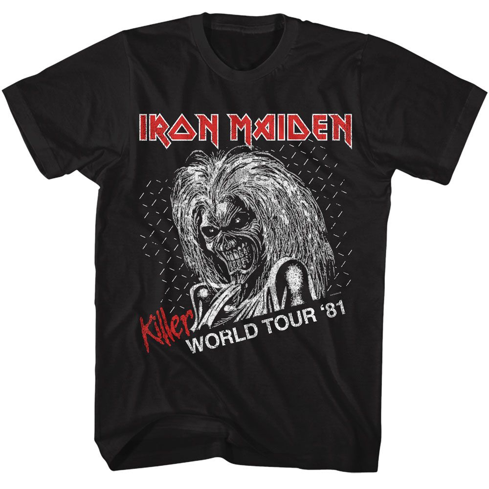 IRON MAIDEN-IRON MAIDEN KILLER WORLD TOUR-BLACK ADULT S/S TSHIRT