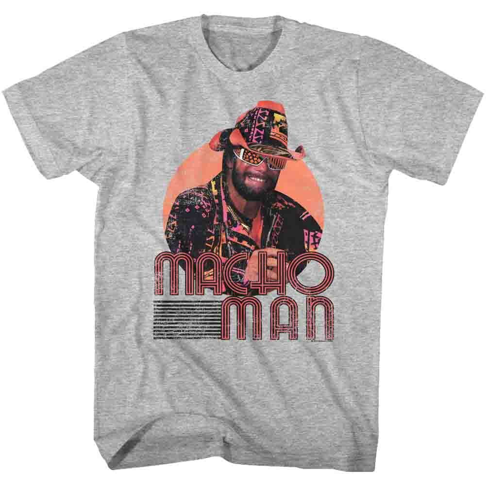 MACHO MAN-MACKIN AND SMACKIN-GRAY HEATHER ADULT S/S TSHIRT