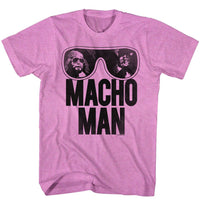 Thumbnail for MACHO MAN-OOOLD SCHOOL-NEON PURPLE HEATHER ADULT S/S TSHIRT
