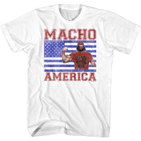 Thumbnail for MACHO MAN-MACHO AMERICA-WHITE ADULT S/S TSHIRT