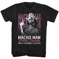 Thumbnail for MACHO MAN-HEAVYWEIGHT CHAMP-BLACK ADULT S/S TSHIRT